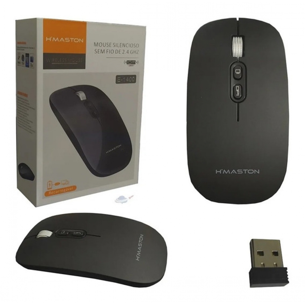 Mouse H´maston E-1400 2.4ghz  1200dpi s/fio